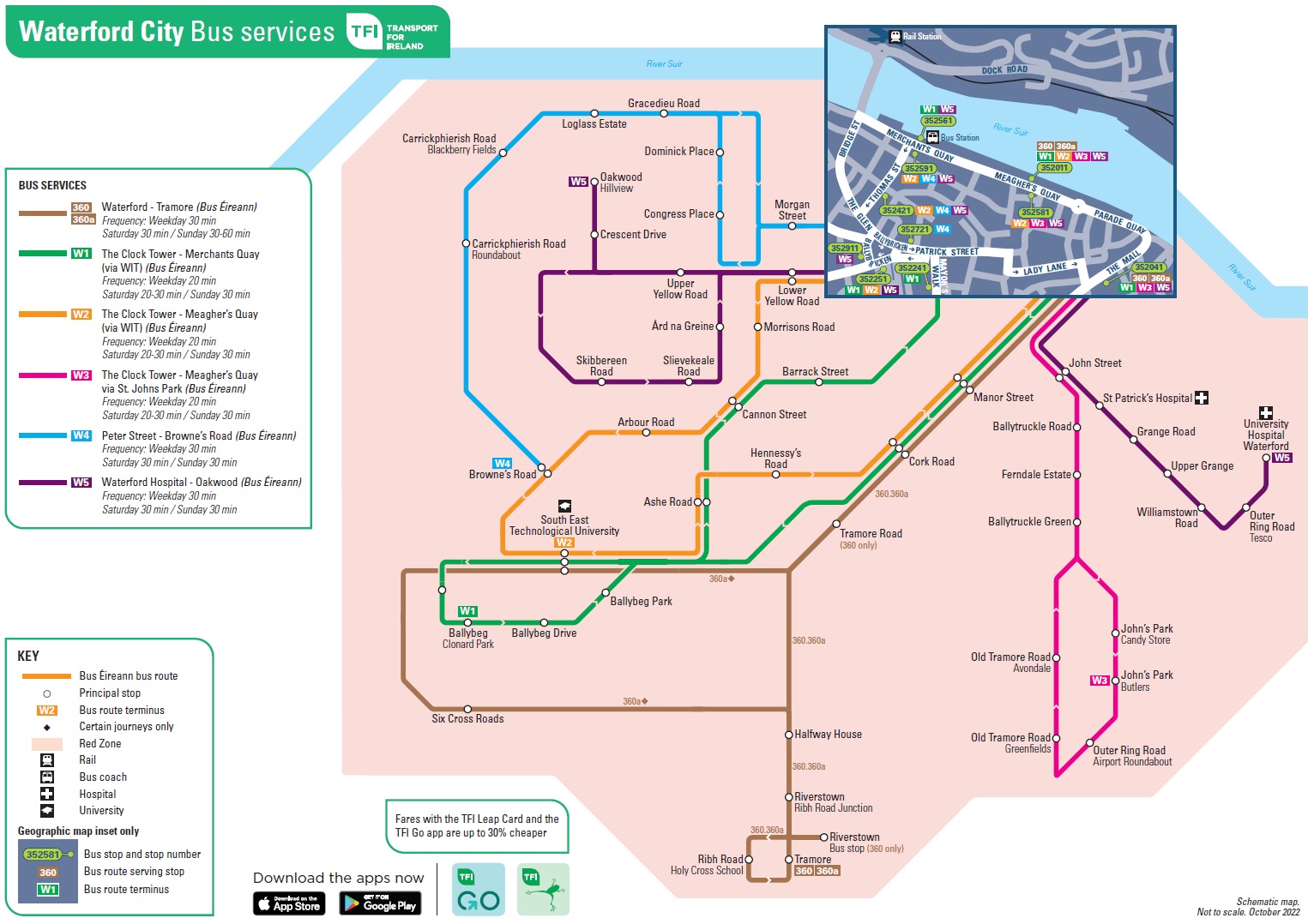 Waterford City Bus Network Maps | Transport for Ireland