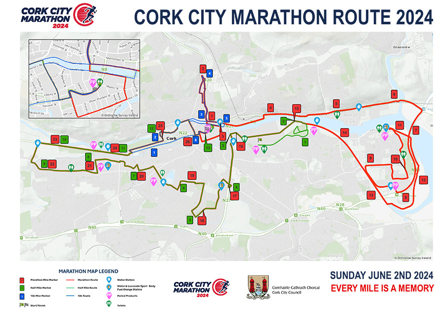 Cork City Marathon map