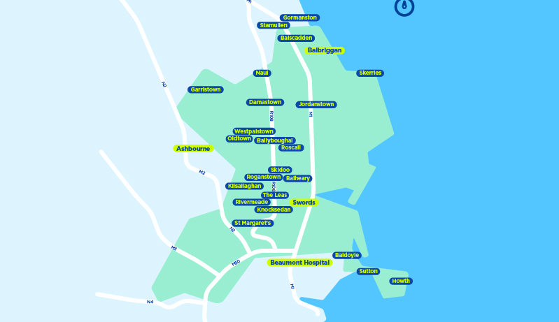 Fingal TFI local link bus services map