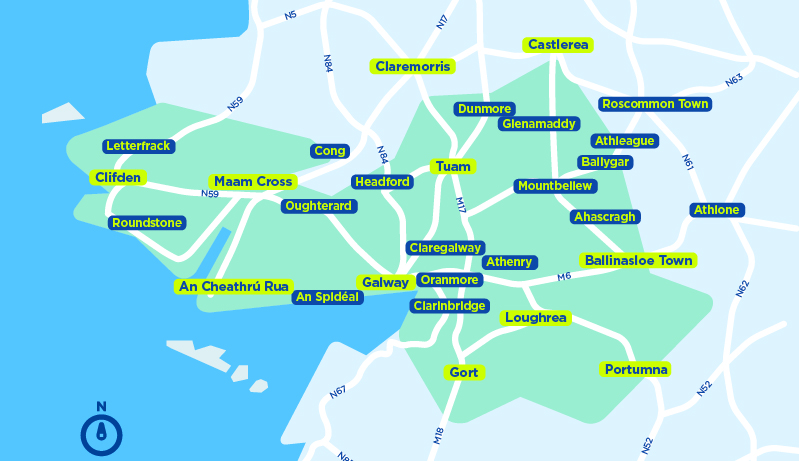 Galway TFI local link bus services map