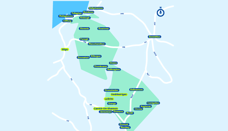 Leitrim TFI local link bus services map