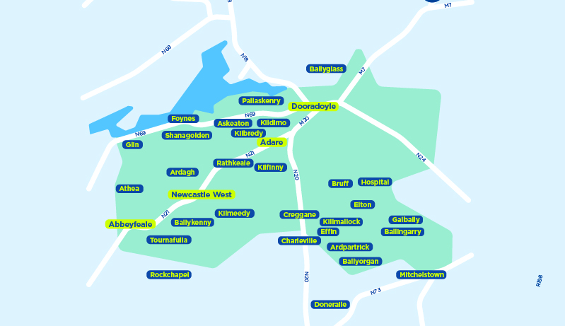 Limerick TFI local link bus services map