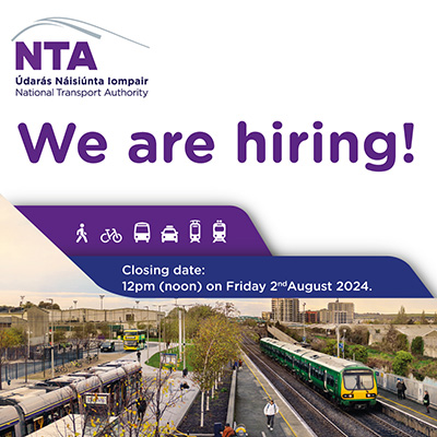 National Transport Authority is Hiring - deadline 12 noon 2nd August 2024