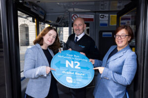 with Dervla McKay, Managing Director of Go-Ahead Ireland and Anne Graham CEO of the NTA and bus driver Darren Skelly