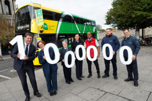 1 Million passengers photo with Bus staff and NTA CEO Anne Graham Eamon Ryan and Driver