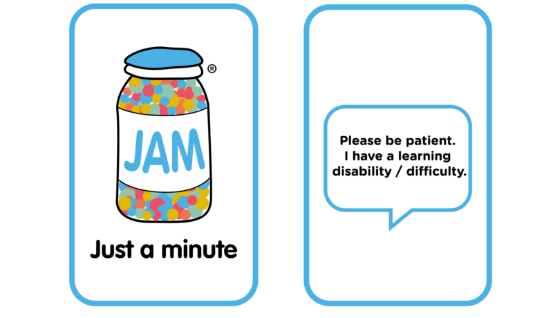 JAM card - front and back