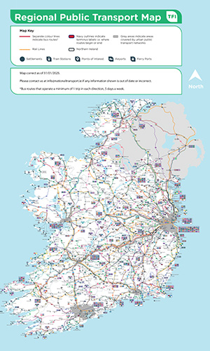 TFI Regional Public Transport Map