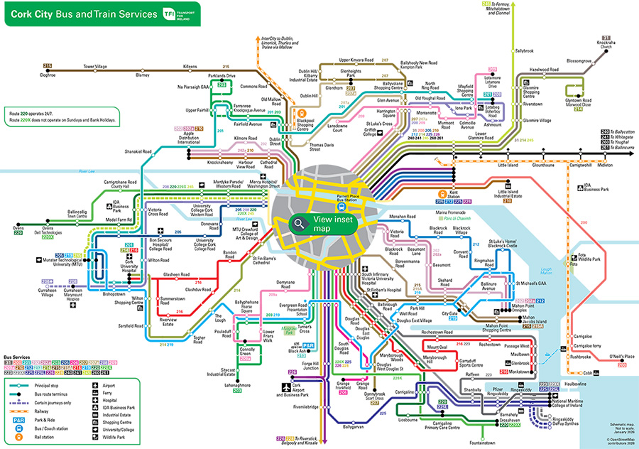 Cork transport map
